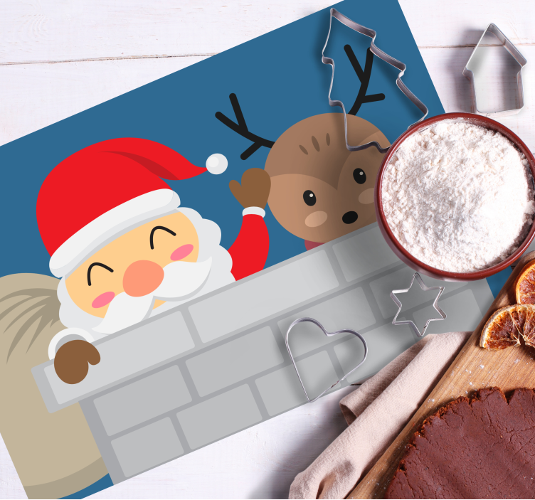 Kerstmis placemat kerstman rendier - TenStickers