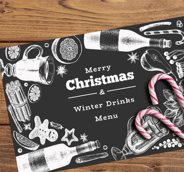 Restaurant placemats Kerstmenu - TenStickers