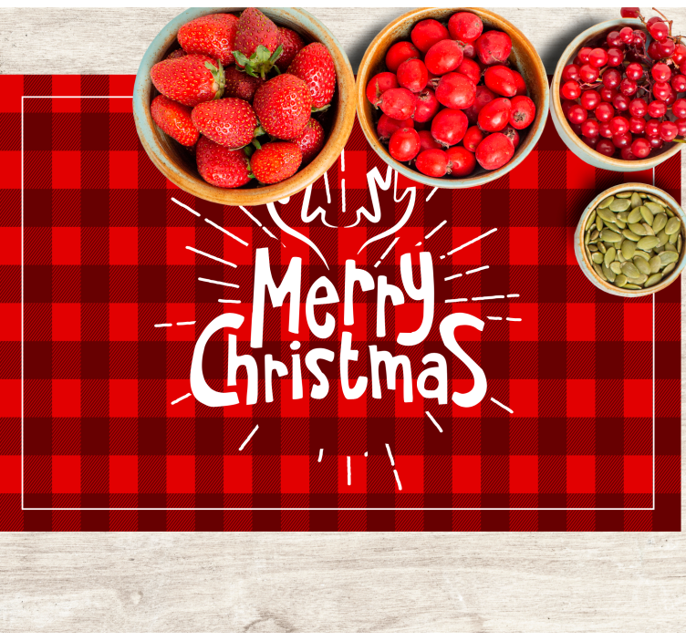 Kerstmis placemat met een vrolijk kerstdesign - TenStickers