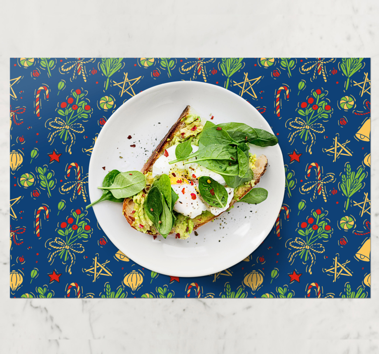 Kerstmis placemat met kerstthema tafelsetting - TenStickers