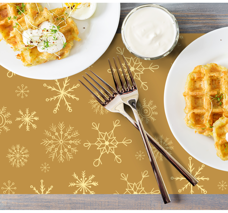 Kerstmis placemat met sneeuwvlok patroon - TenStickers