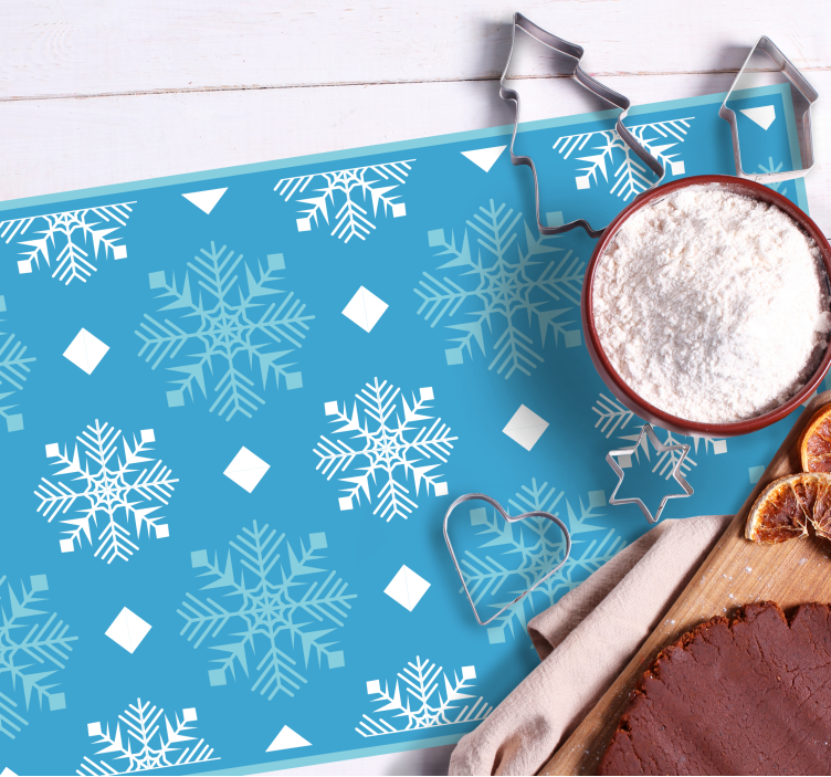 Kerstmis placemat met sneeuwvlok patroon achtergrond - TenStickers
