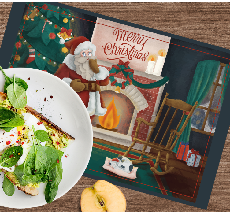Kerstmis placemat santa claus bijeenkomst - TenStickers