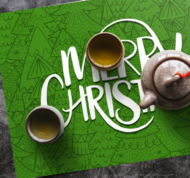 Kerstmis placemat vrolijke feestgroeten - TenStickers