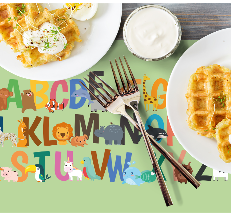 Kinder placemat dierenalfabet display - TenStickers