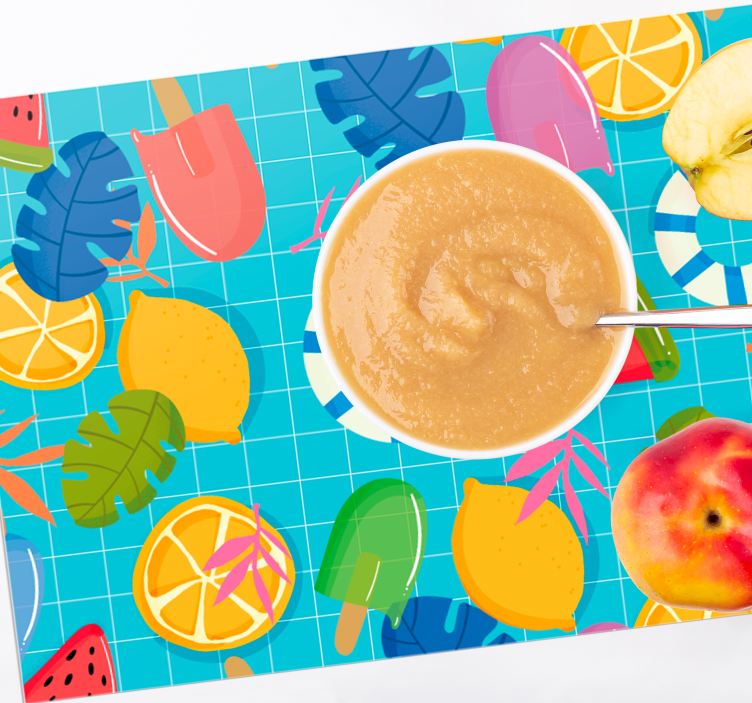 Kinder placemat fruit en ijsjes - TenStickers