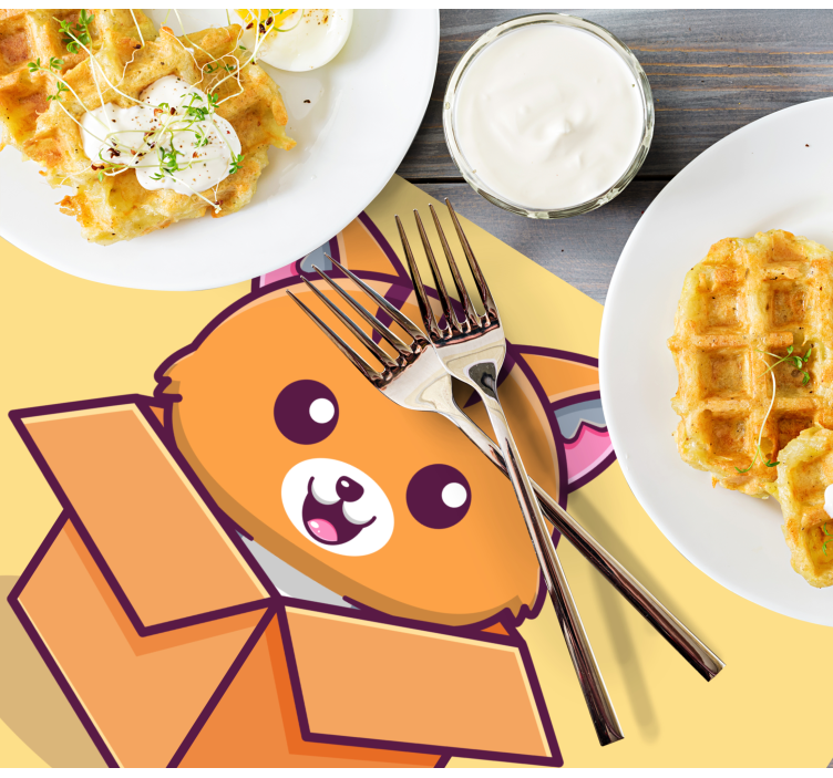 Kinder placemat gelukkige kat doos - TenStickers