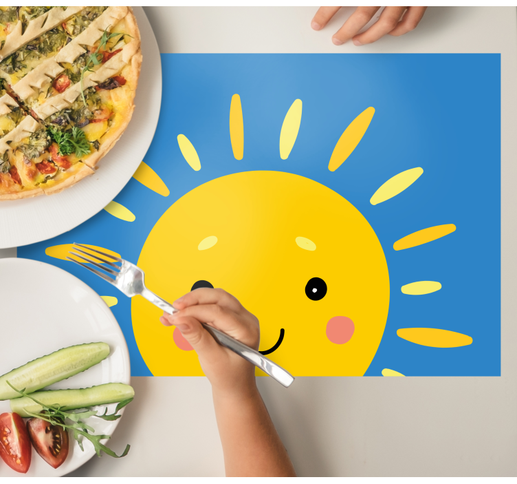 Kinder placemat glimlachende zonnegezicht - TenStickers