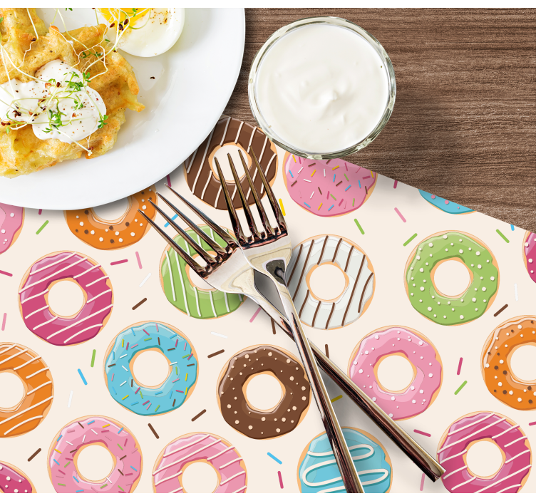 Kinder placemat kleurrijke donut patroon - TenStickers