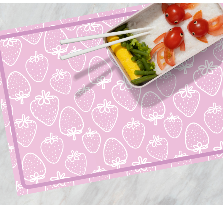 Kinder placemat met aardbeienpatroon - TenStickers