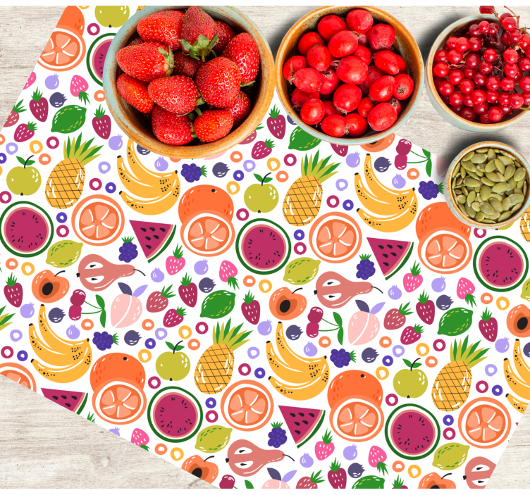 Kinder placemat met fruitpatroonprint - TenStickers