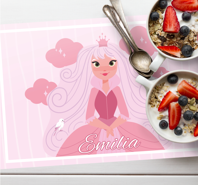 Kinder placemat met prinsessenfiguren kunst - TenStickers