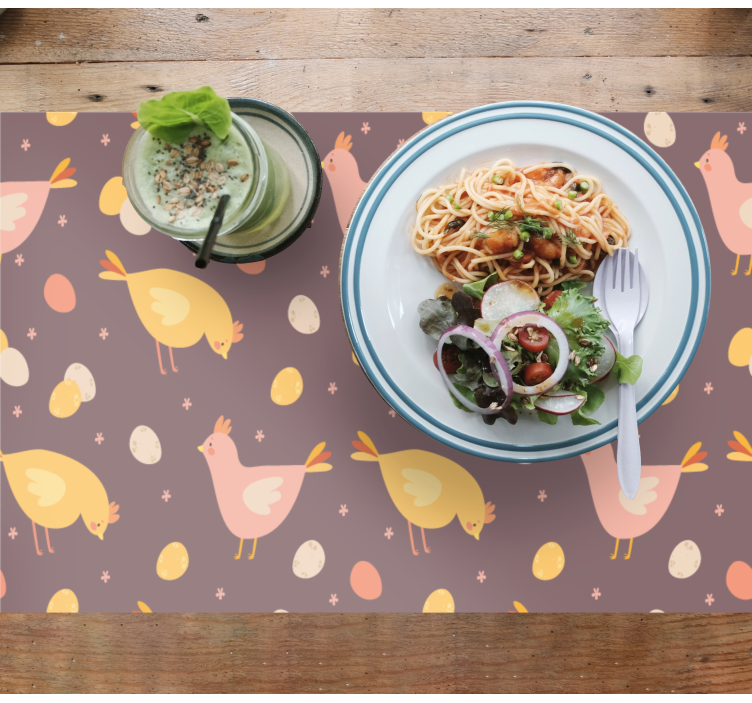 Kinder placemat met schattig vogelpatroon - TenStickers