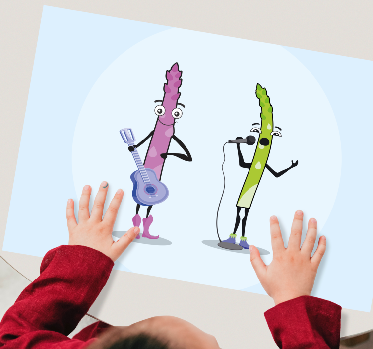 Kinder placemat muzikale groente figuren - TenStickers