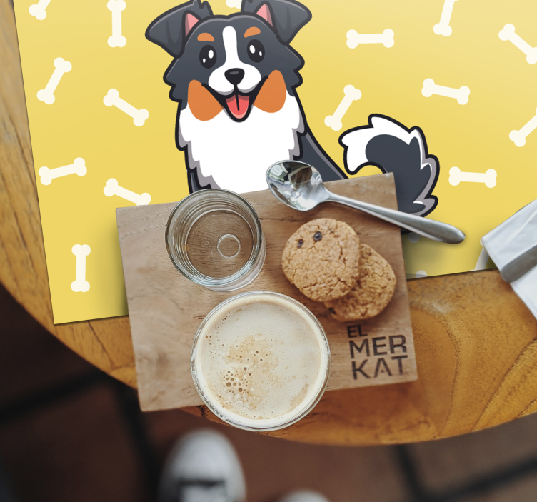 Kinder placemat schattig hond karakter - TenStickers