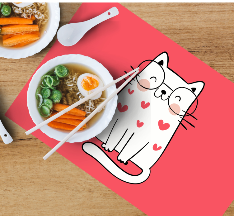Kinder placemat schattig kattenkarakter - TenStickers