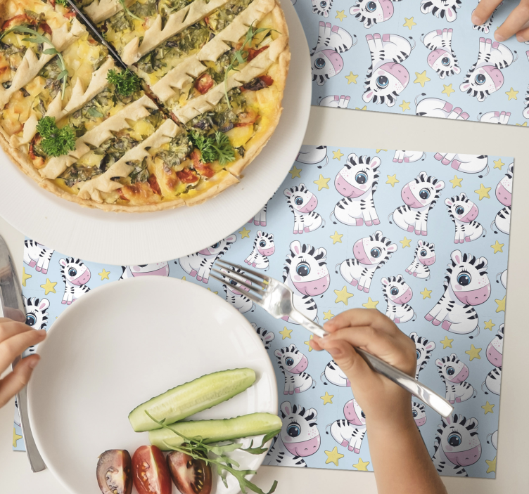 Kinder placemat schattig zebra motief - TenStickers