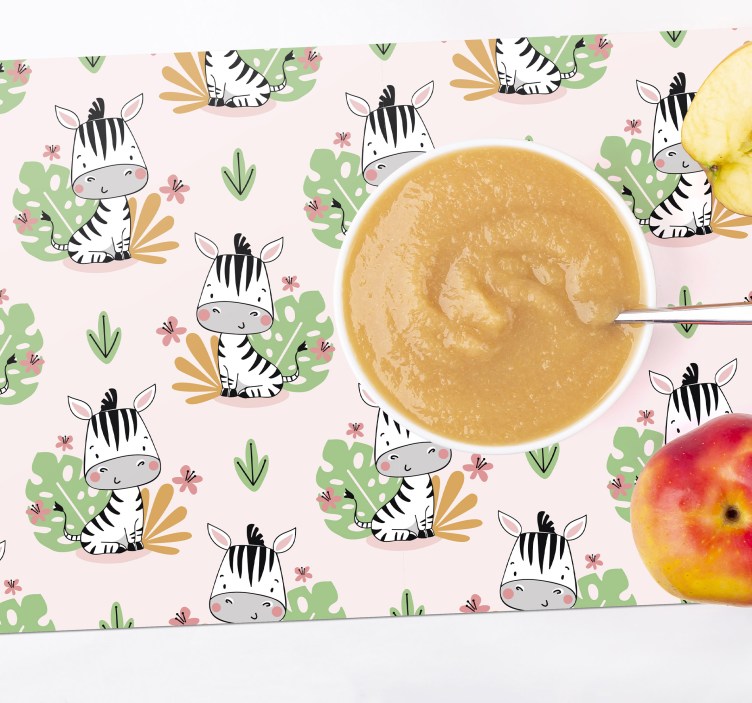 Kinder placemat schattig zebra patroon - TenStickers