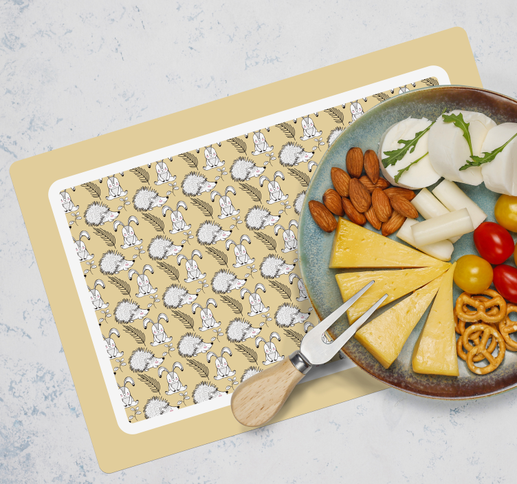 Kinder placemat schattige cartoonfiguren - TenStickers