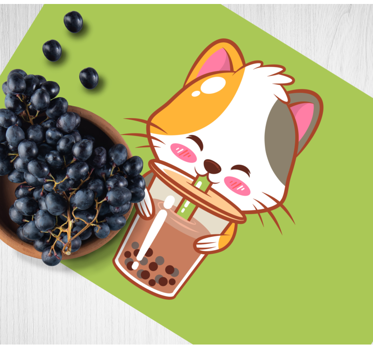 Kinder placemat schattige kat drankje - TenStickers