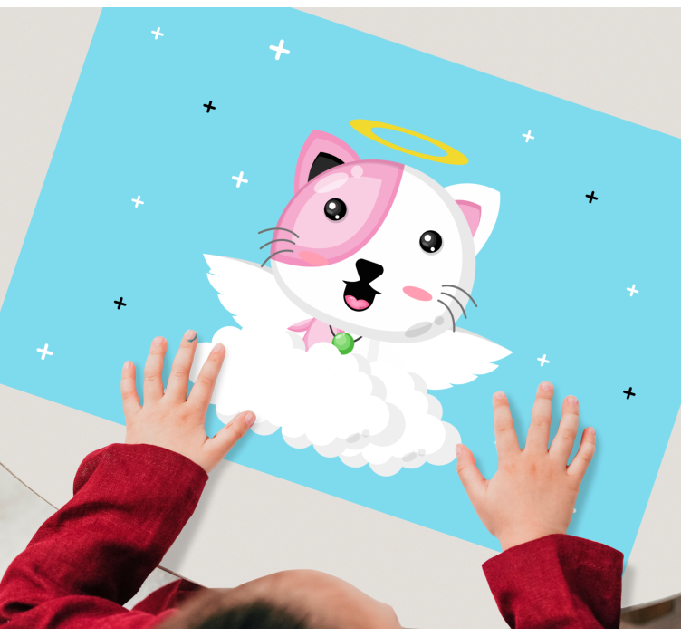 Kinder placemat schattige kat engel - TenStickers