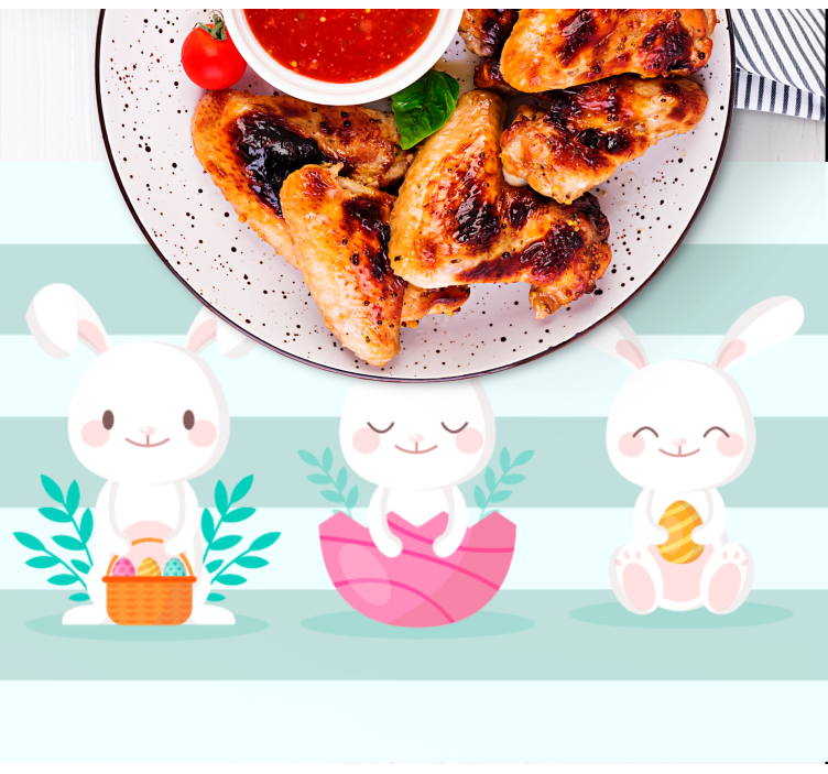 Kinder placemat schattige konijn figuren - TenStickers