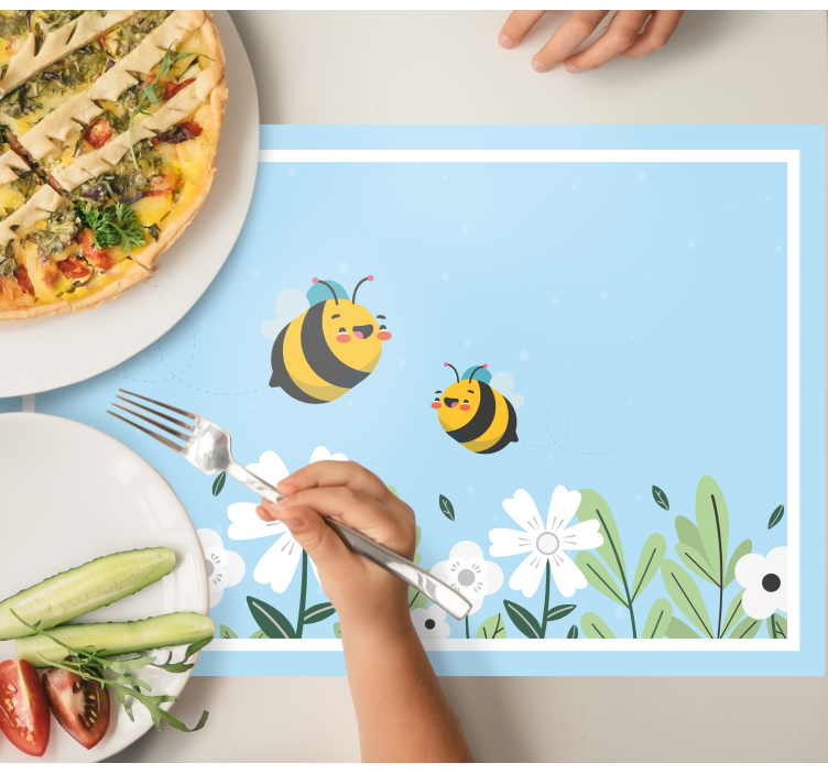 Kinder placemat vrolijke bijtjes vliegen - TenStickers
