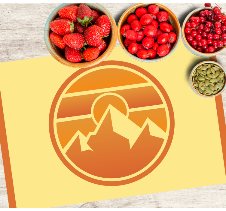 Moderne placemat bergzonsondergang silhouet - TenStickers