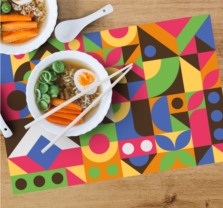 Moderne placemat levendige geometrische compositie - TenStickers
