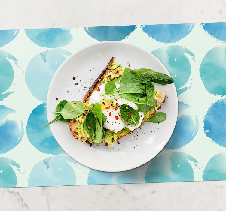 Moderne placemat met cirkelvormige aquarelmotieven - TenStickers