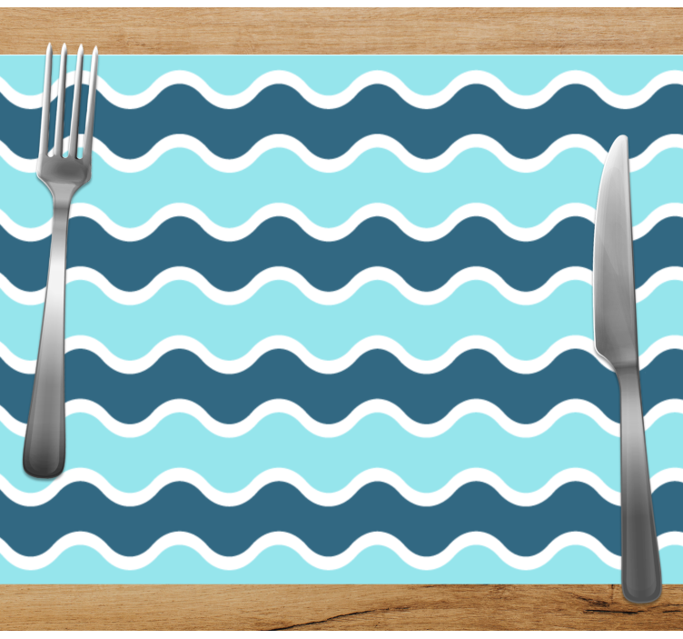 Moderne placemat met golvende lijnpatroon - TenStickers