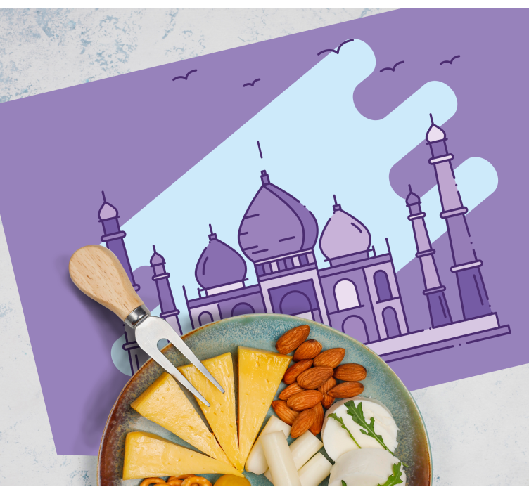 Moderne placemat taj mahal silhouet - TenStickers