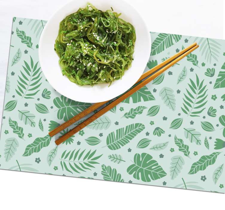 Originele placemat bladerige groene patronen - TenStickers