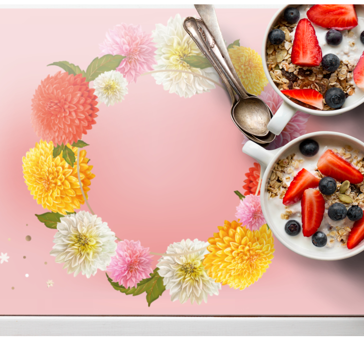 Originele placemat bloemen cirkel accent - TenStickers