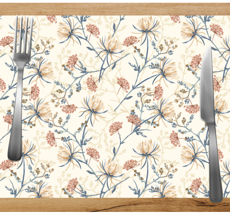 Originele placemat bloemenmotief tafelblad - TenStickers