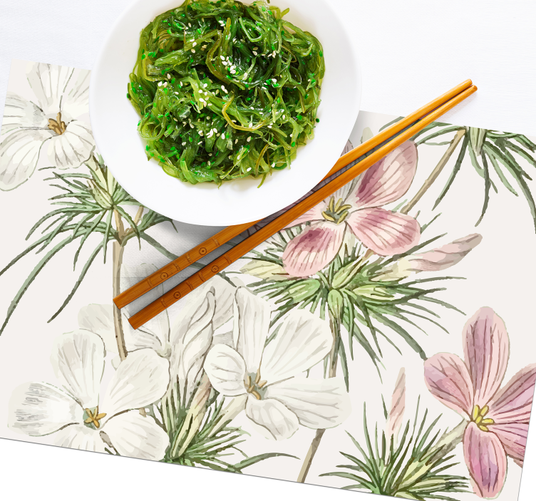 Originele placemat bloemig botanisch arrangement - TenStickers