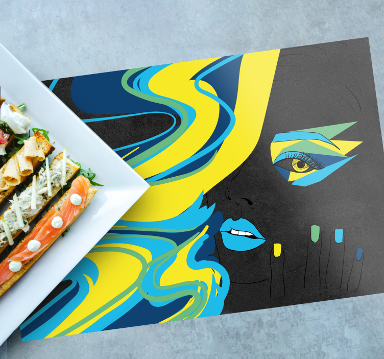 Originele placemat bold face art - TenStickers