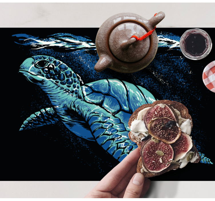 Originele placemat gestileerde zeeschildpad - TenStickers