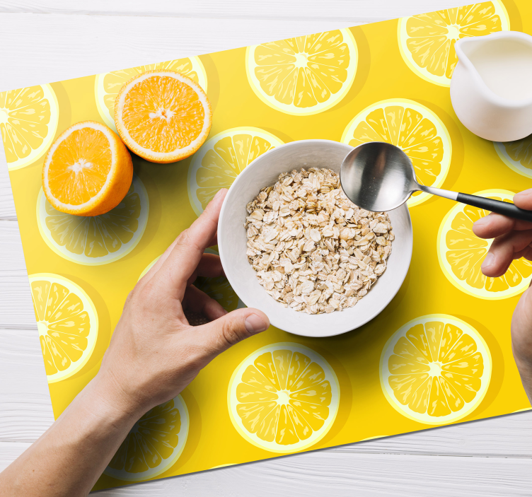 Originele placemat heldere citroenschijven - TenStickers