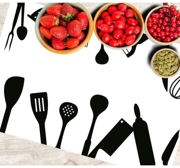 Originele placemat keukengerei collectie - TenStickers