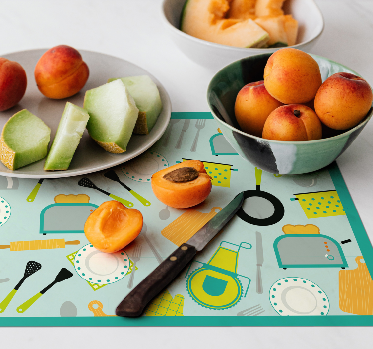 Originele placemat keukenhulpmiddelen thema - TenStickers