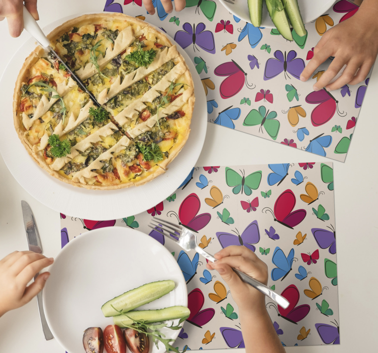 Originele placemat kleurige vlinder schikking - TenStickers
