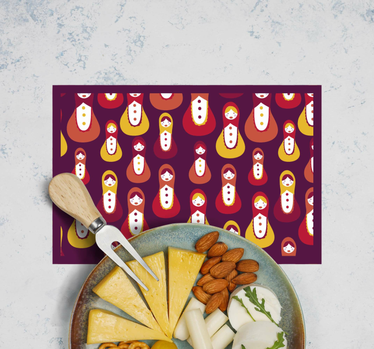 Originele placemat kleurrijk matryoshka patroon - TenStickers