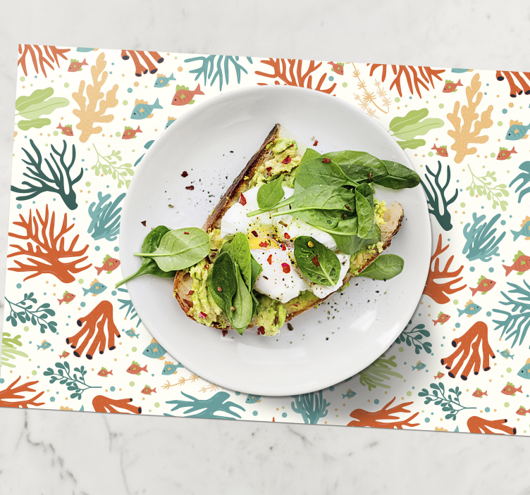 Originele placemat levendig koraalmotief - TenStickers