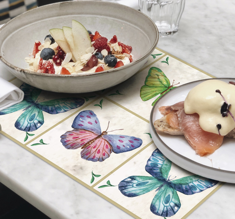 Originele placemat levendige vlindercompositie - TenStickers