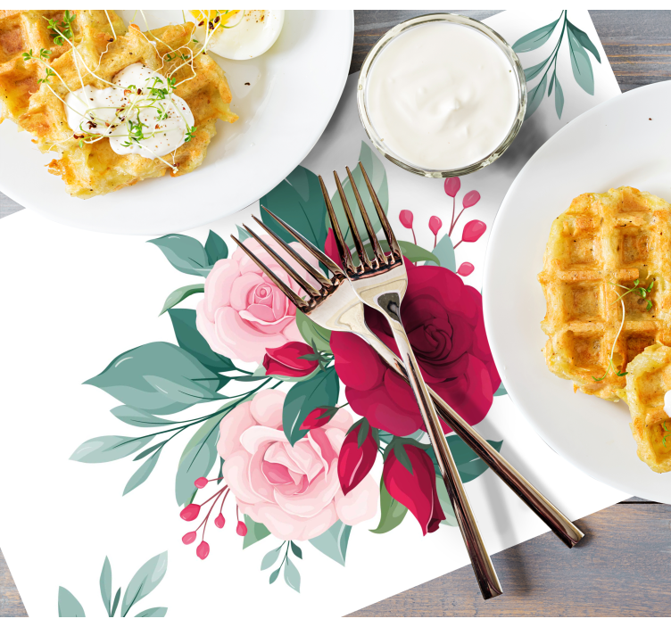 Originele placemat met bloemenarrangement motief - TenStickers