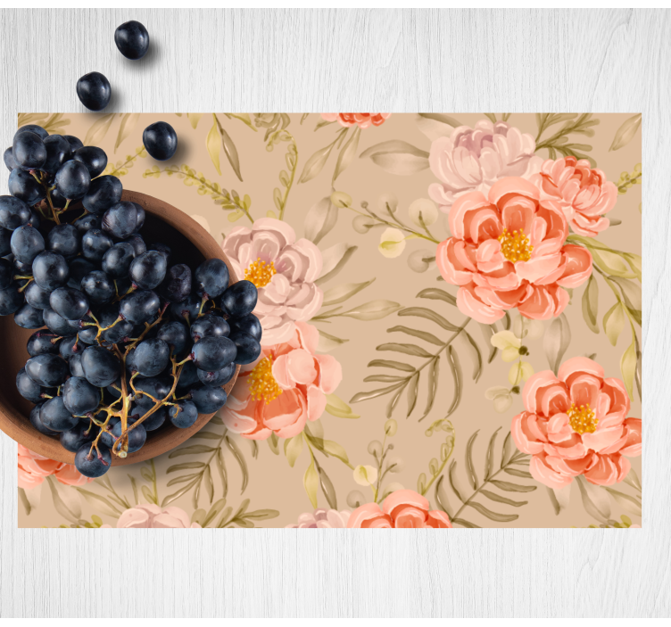 Originele placemat met bloemenpatroon arrangement - TenStickers