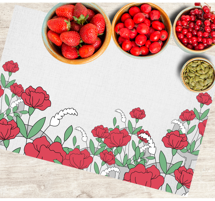 Originele placemat met bloemenpatroon en bladeren - TenStickers