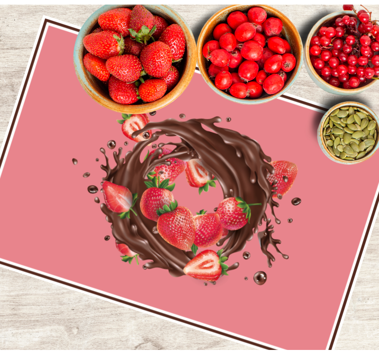 Originele placemat met chocolade-aardbeien - TenStickers
