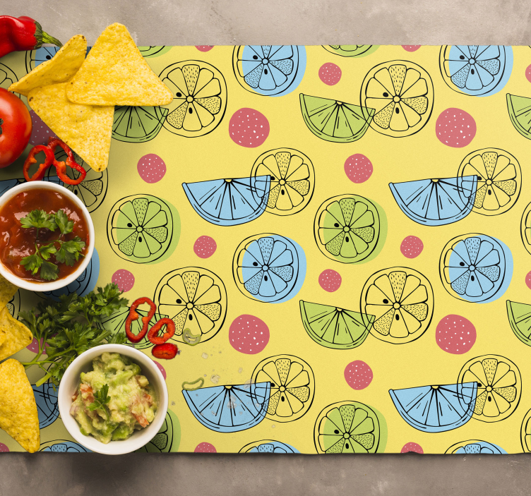 Originele placemat met citruspatroon achtergrond - TenStickers